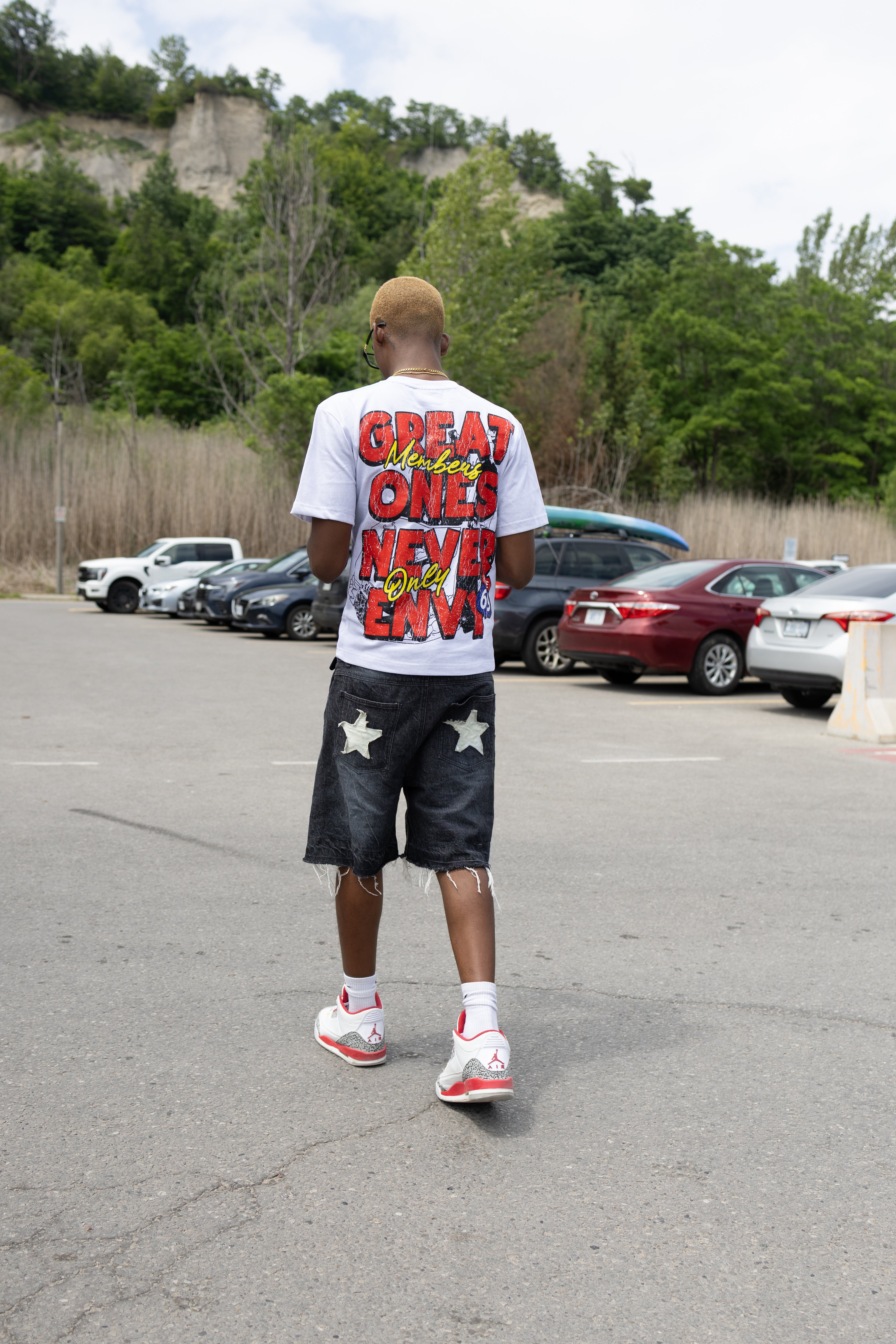 Star Patched Jorts (Black)