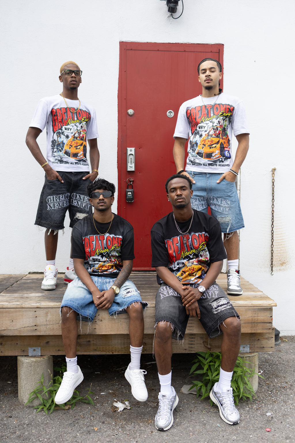 Star Patched Jorts (Black)