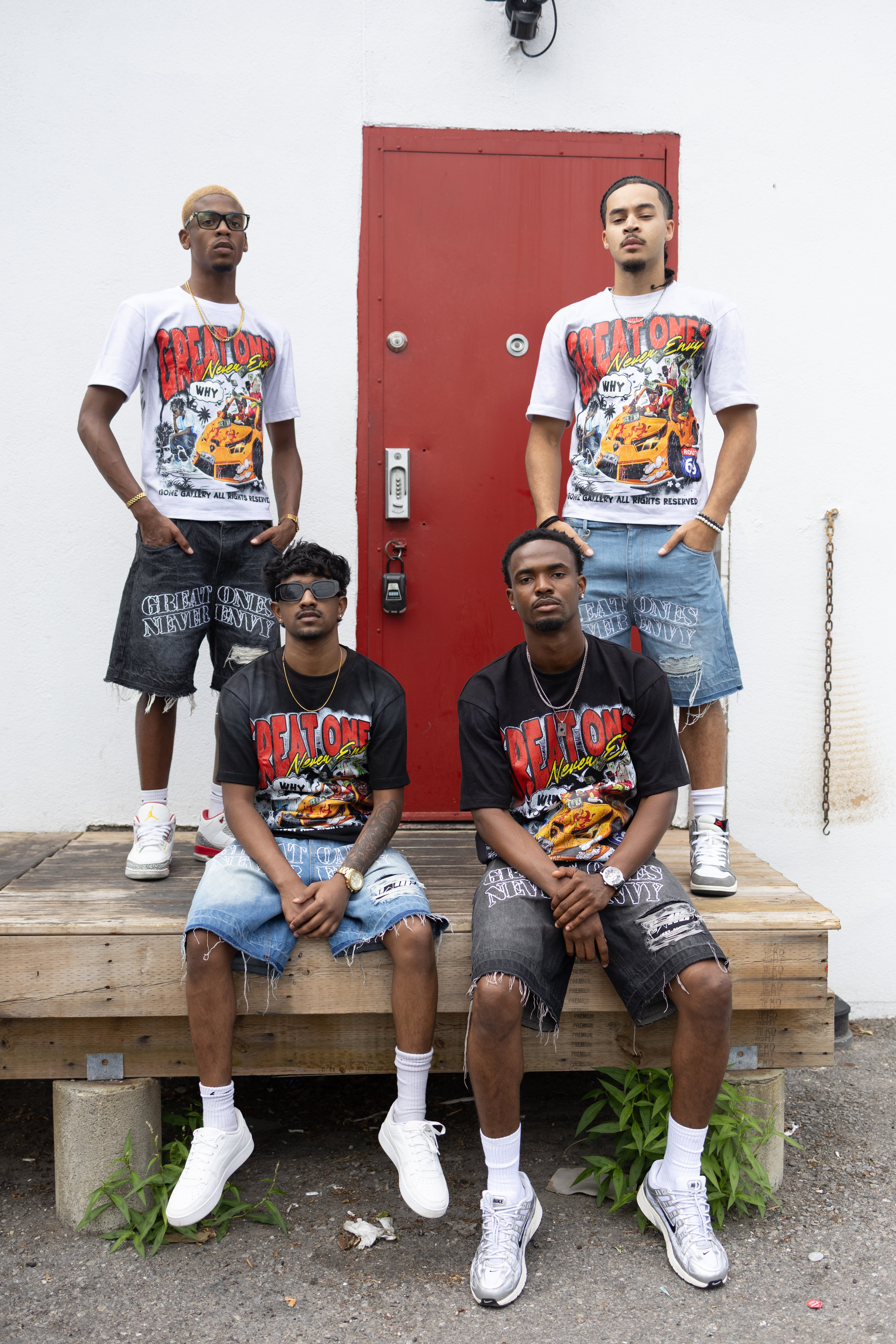 Star Patched Jorts (Black)