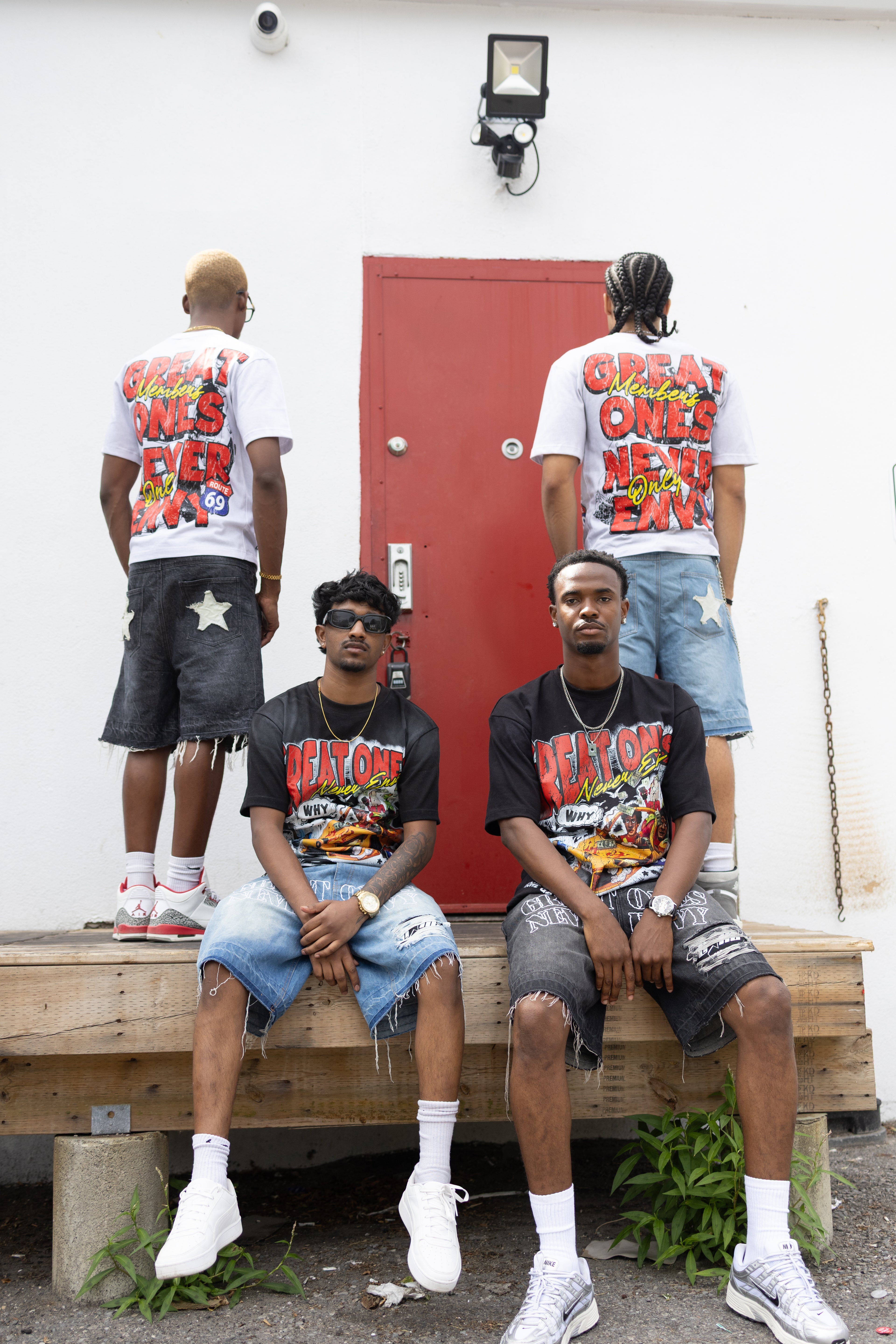 Star Patched Jorts (Black)